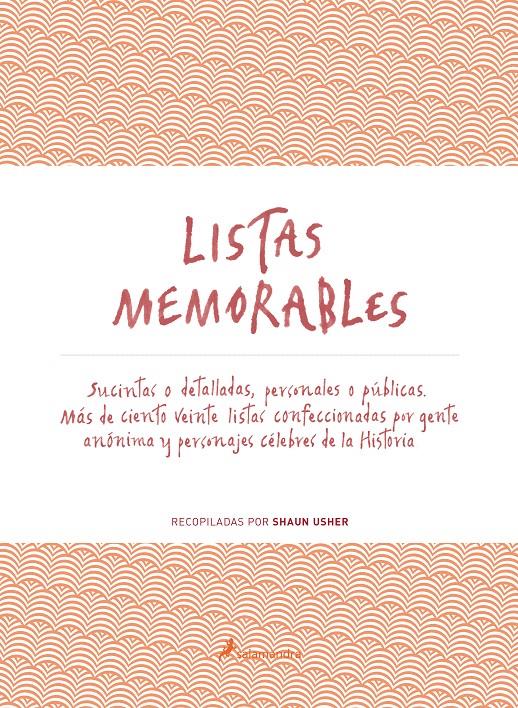 LISTAS MEMORABLES | 9788498387179 | USHER, SHAUN | Llibreria La Font de Mimir - Llibreria online Barcelona - Comprar llibres català i castellà